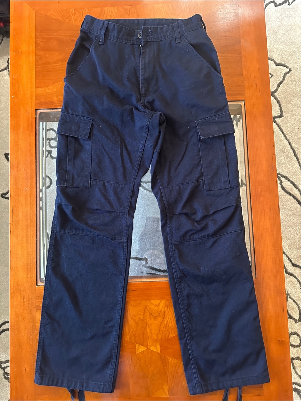 Brandy Melville Dark Navy Cargo Trousers with Utility Pockets